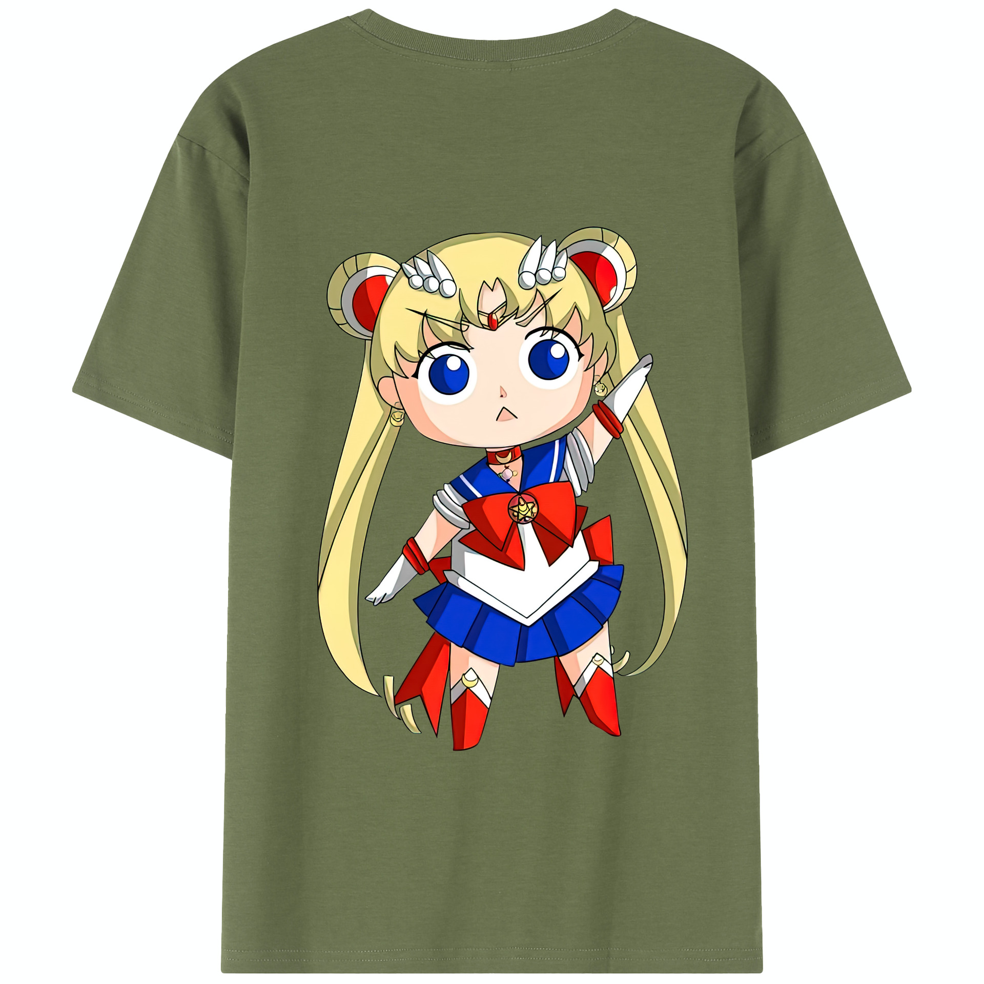 （画像用） 美少女戦士セーラームーン 月野 うさぎ つきの うさぎ Sailor Moon Tsukino Usagi 綿100％半袖Tシャツ（背面プリント）
